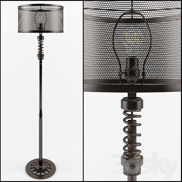 Classified Moto Floor Lamp 3DS Max Model - thumbnail 1