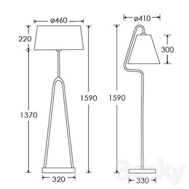 COUPOLE & ALFA floor lamp 3DSMax File - thumbnail 3