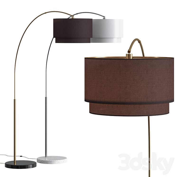 Crate and Barrel Meryl Arc Floor Lamp 3DS Max - thumbnail 1