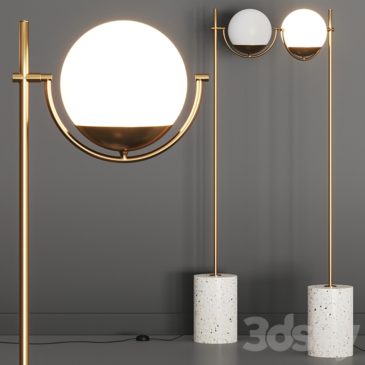 Crate and Barrel Rondure Globe Floor Lamp 3DS Max - thumbnail 1