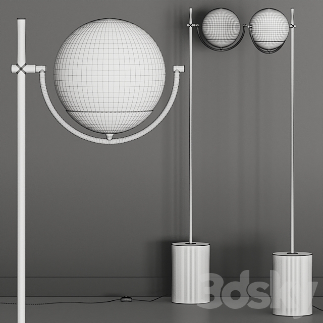 Crate and Barrel Rondure Globe Floor Lamp 3DSMax File - thumbnail 2