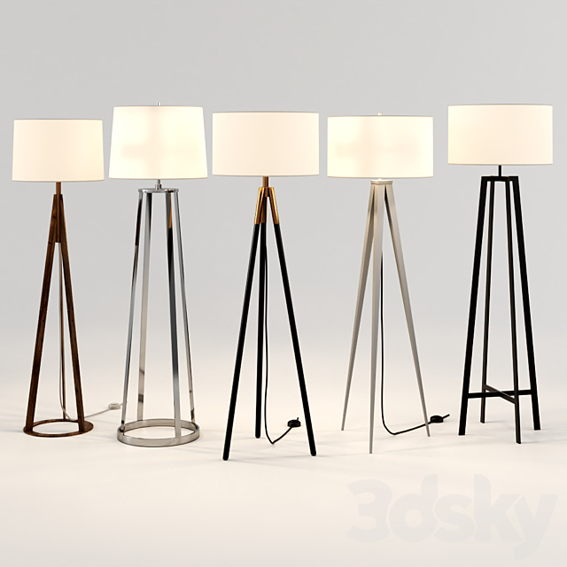 Crate & Barrel Floor Lamp Set 2 3ds Max - thumbnail 1