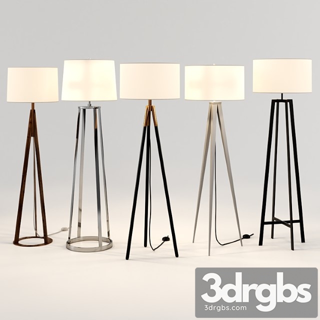 Crate Barrel Floor Lamp Set 2 3dsmax Download - thumbnail 1