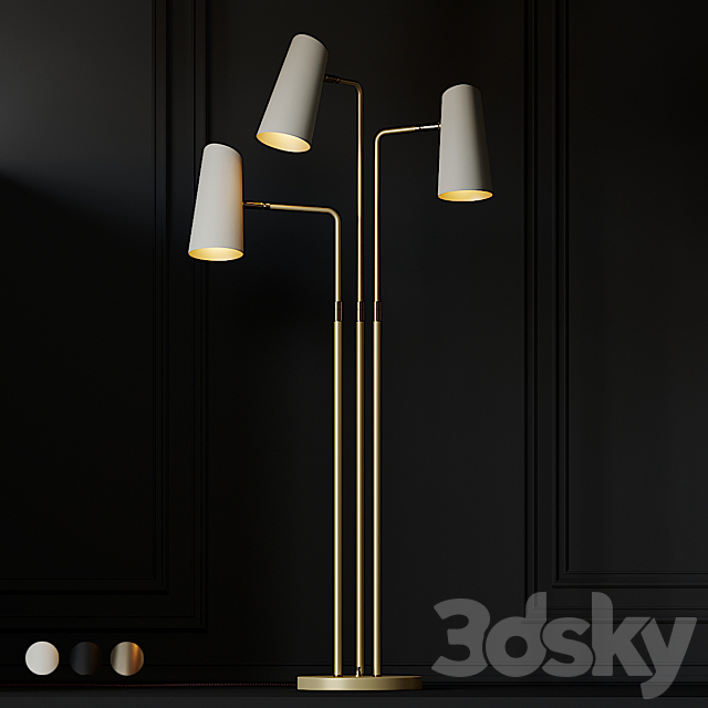 cypress 3-arm FLOOR LAMP 3DSMax File - thumbnail 1