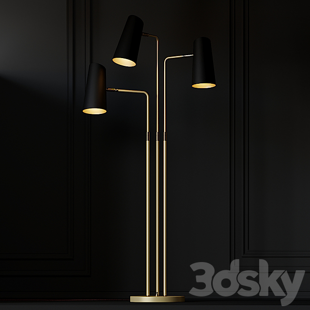 cypress 3-arm FLOOR LAMP 3DSMax File - thumbnail 3