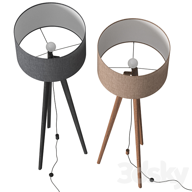 Dema Edgar Tripod Floor Lamp 3DS Max Model - thumbnail 2