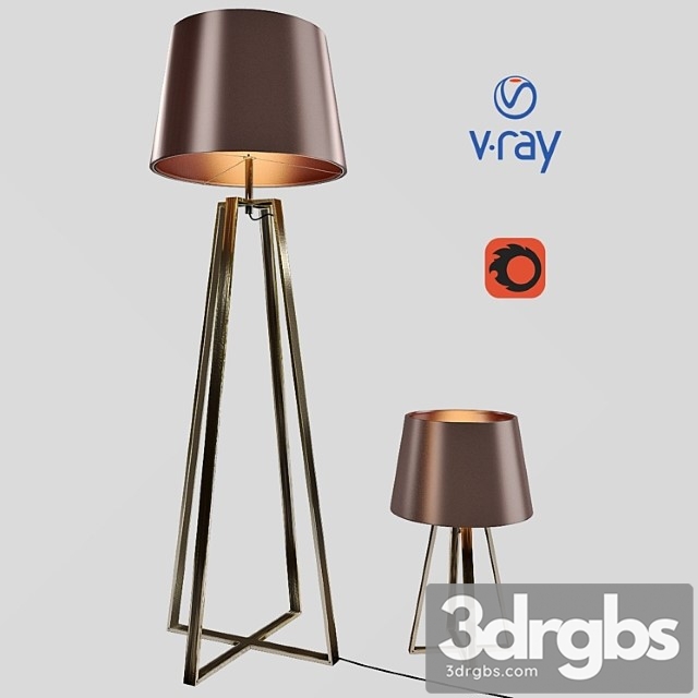 Desk and floor lamps model coffee from the company lucide belgium. 3dsmax Download - thumbnail 1