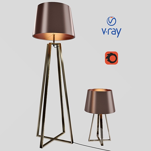 Desk and floor lamps. model COFFEE. from the company LUCIDE. Belgium. 3DSMax File - thumbnail 1