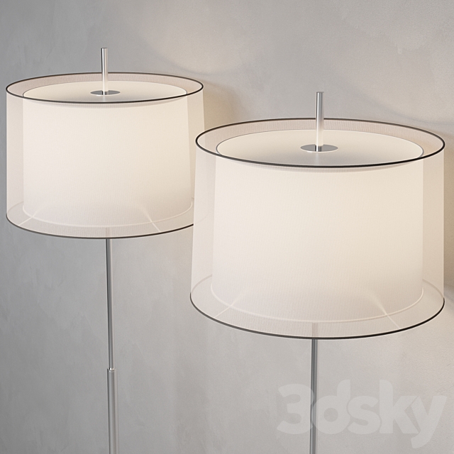 Faro SABA Matt nickel floor lamp 3DSMax File - thumbnail 3