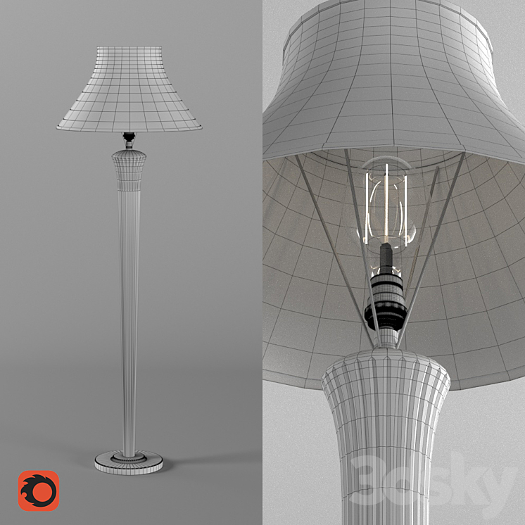 Floor lamp 3DS Max - thumbnail 2