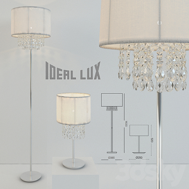 Floor lamp and lamp Ideal Lux Opera 3DSMax File - thumbnail 1