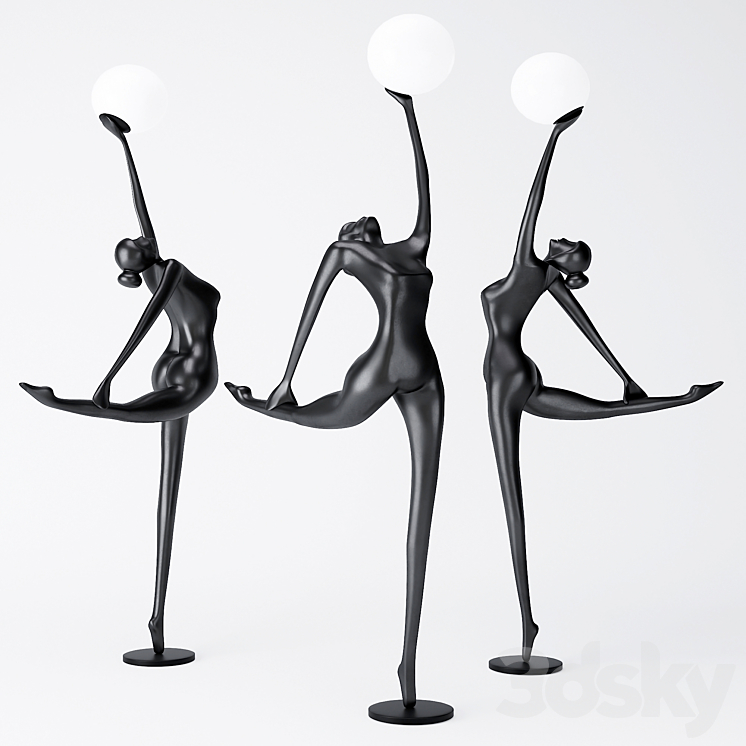 Floor lamp BALLERINA H216 3DS Max Model - thumbnail 1