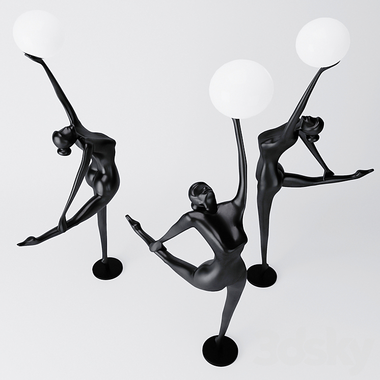 Floor lamp BALLERINA H216 3DS Max Model - thumbnail 2