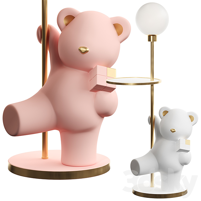 Floor lamp bear cub 3DS Max Model - thumbnail 2