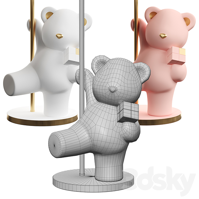 Floor lamp bear cub 3DS Max Model - thumbnail 3