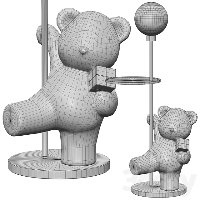 Floor lamp bear cub 3DS Max Model - thumbnail 4