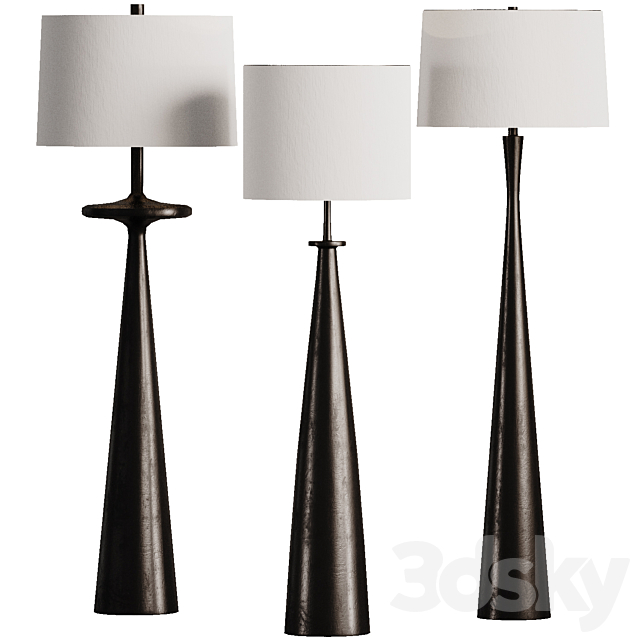 Floor Lamp Black Set 3ds Max - thumbnail 1