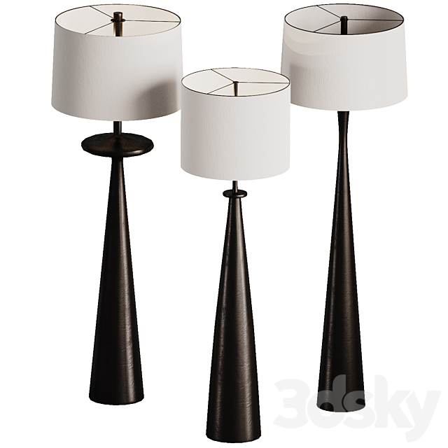 Floor Lamp Black Set 3ds Max - thumbnail 2