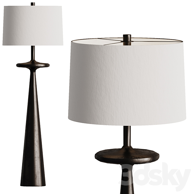 Floor Lamp Black Set 3ds Max - thumbnail 3