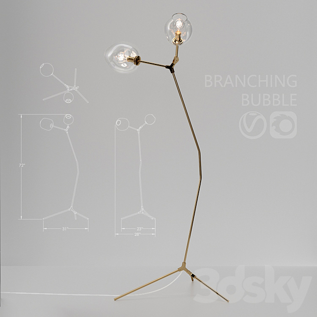 Floor lamp Branching bubble 3DSMax File - thumbnail 1