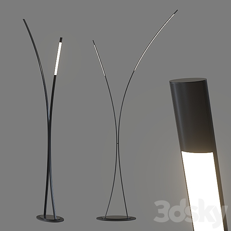 Floor lamp Cattelan italia Twin. 3DS Max - thumbnail 1