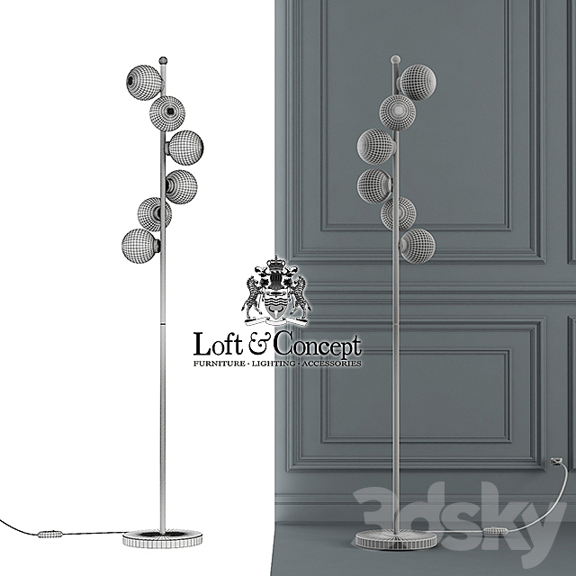 Floor lamp Celling Floor Lamp 3DS Max Model - thumbnail 3