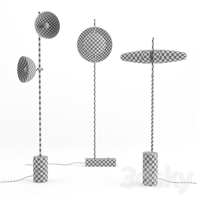 Floor lamp collection 3DS Max Model - thumbnail 2