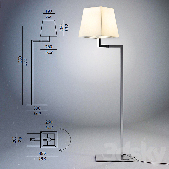 Floor lamp CONTARDI Liseuse FL 3ds Max - thumbnail 1