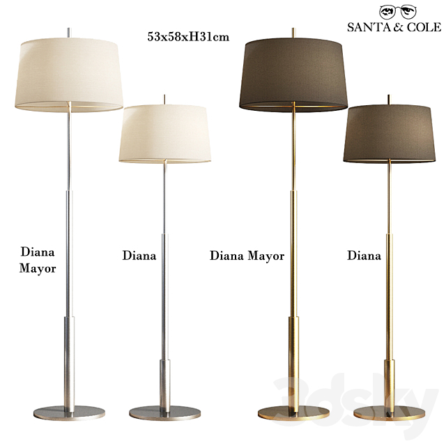 Floor Lamp Diana Santa & Cole 3DSMax File - thumbnail 1