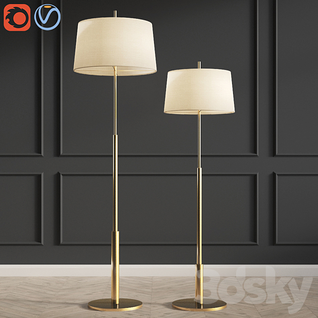 Floor Lamp Diana Santa & Cole Gold 3DSMax File - thumbnail 1