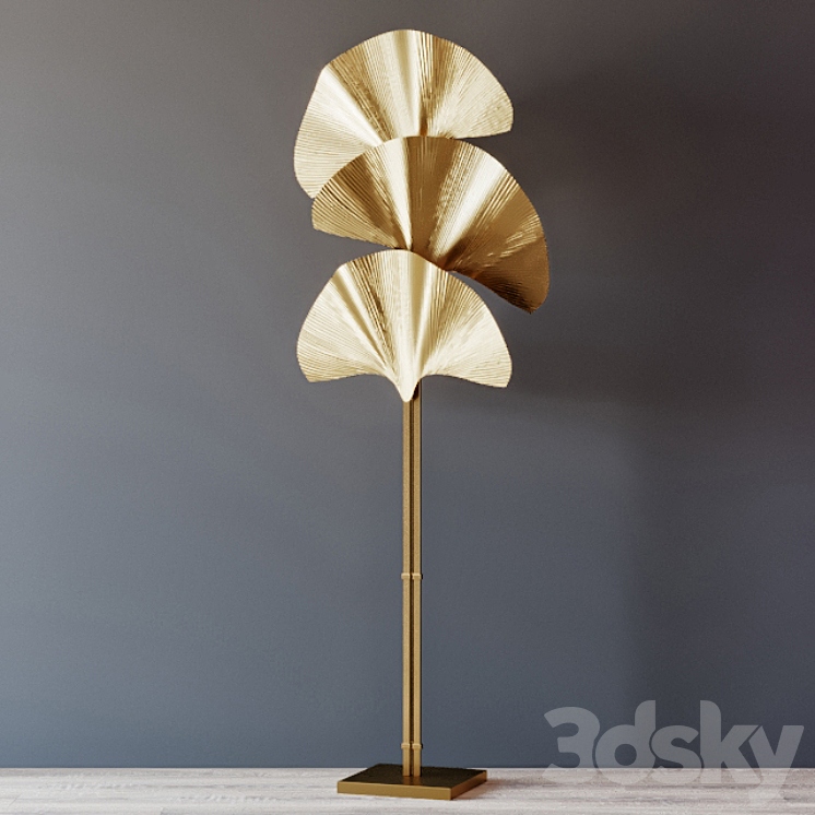 Floor Lamp Floor Lamp Las Palmas Gold 3DS Max - thumbnail 2