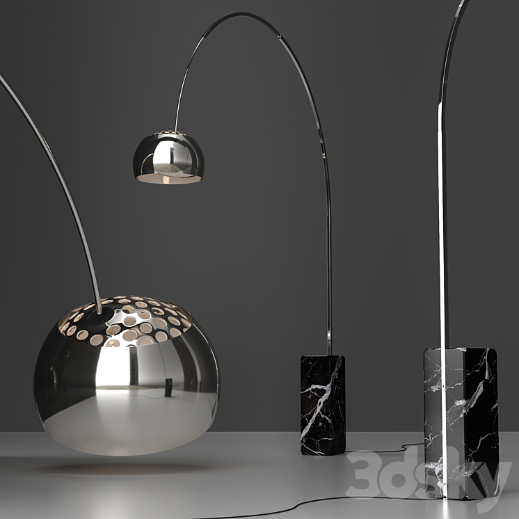 Floor Lamp Flos Arco BLACK 3DS Max - thumbnail 1