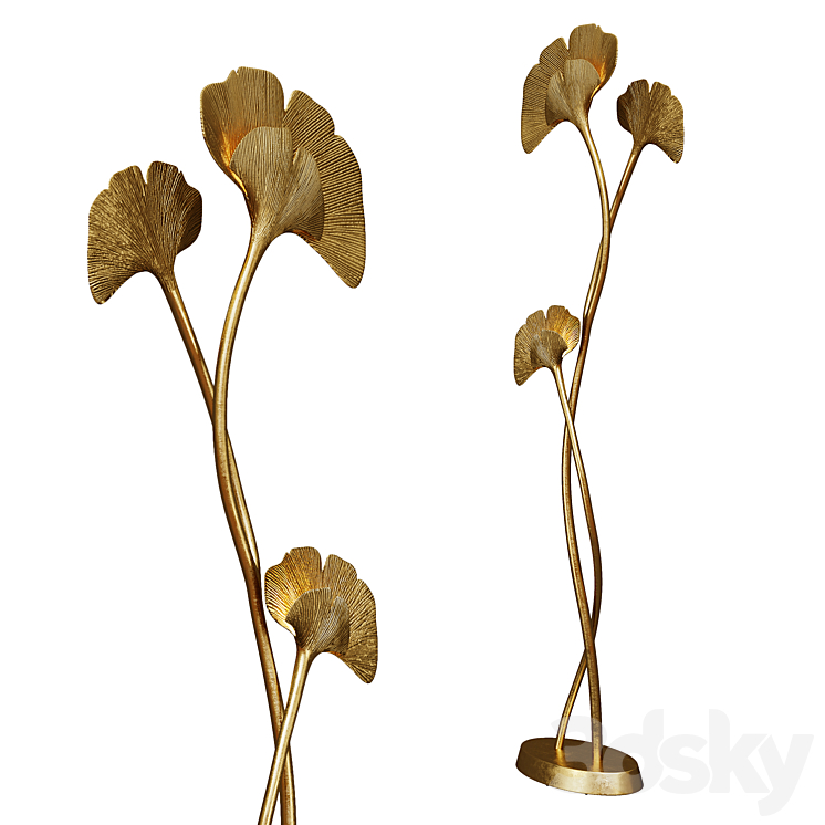 Floor lamp GINKGO BILOBA by Chrystiane Charles 3DS Max - thumbnail 2