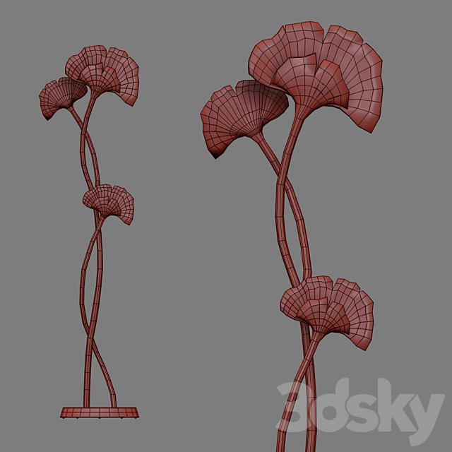 Floor lamp GINKGO BILOBA by Chrystiane Charles 3DSMax File - thumbnail 3