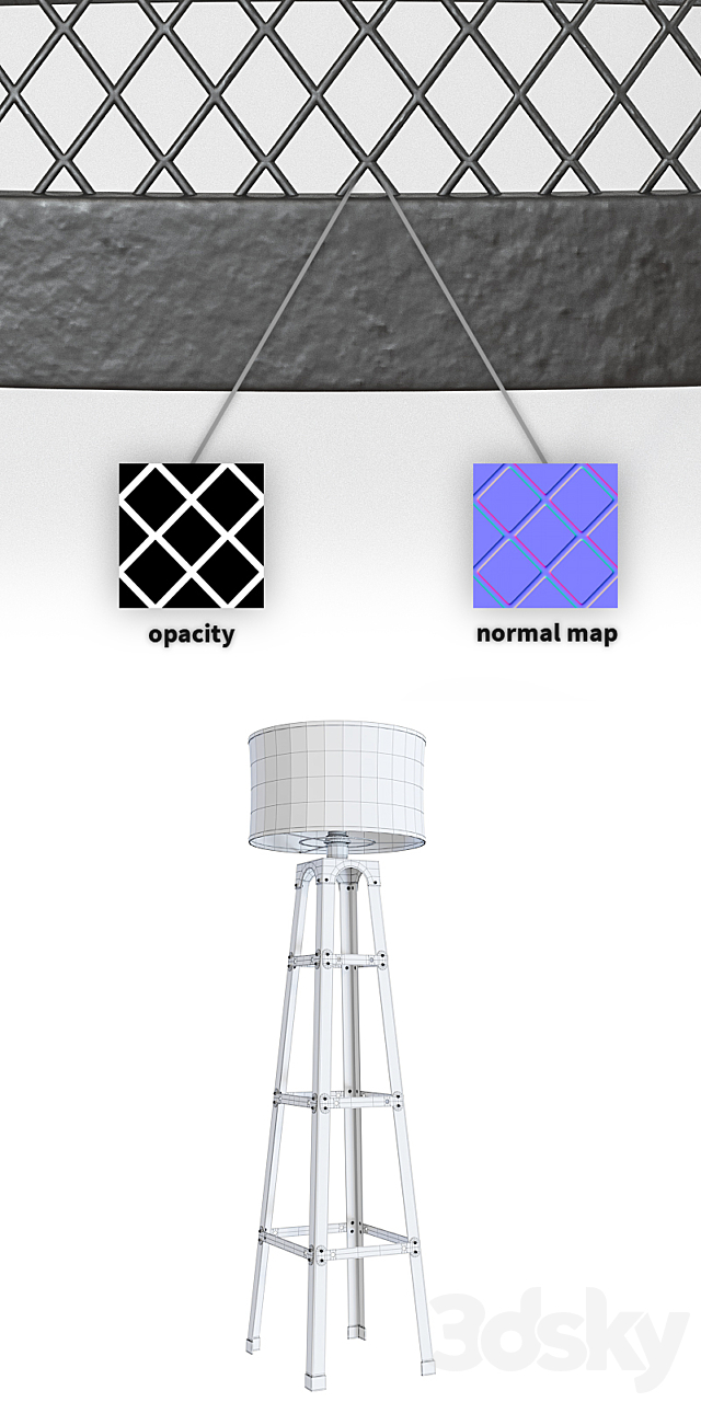 Floor lamp Lussole LSP-9887 3DSMax File - thumbnail 3