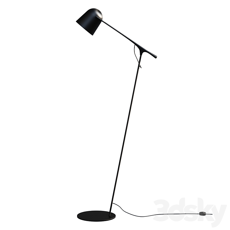 Floor lamp Minimal Black Iron Floor Lamp 3DS Max Model - thumbnail 3
