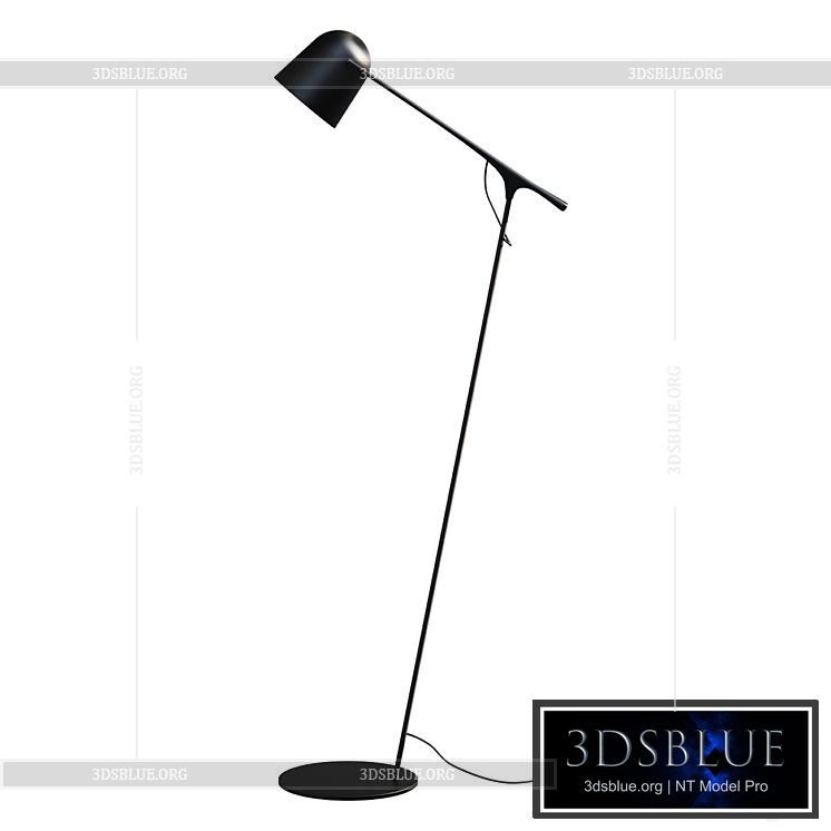 Floor lamp Minimal Black Iron Floor Lamp 3DS Max - thumbnail 3