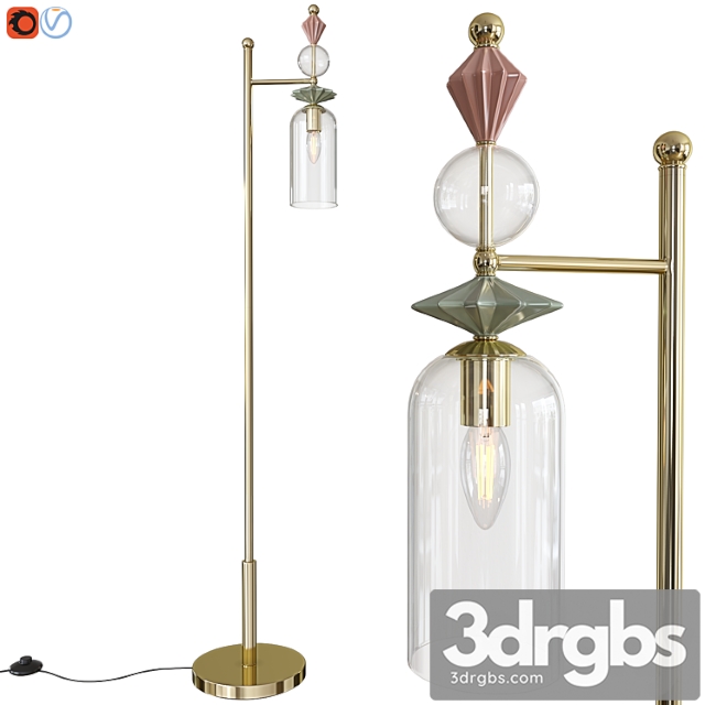 Floor Lamp Odeon Light 4855 1f Bizet 3dsmax Download - thumbnail 1