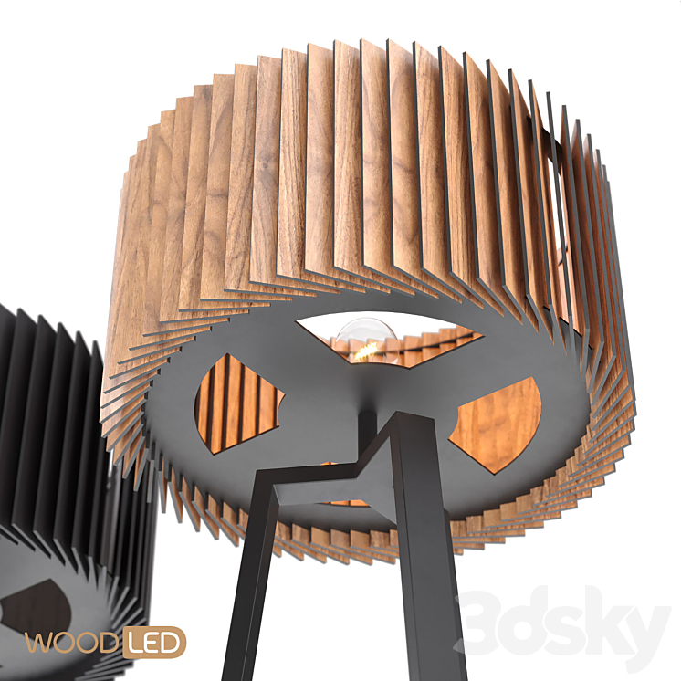 Floor lamp Rotor Woodled 3DS Max - thumbnail 2