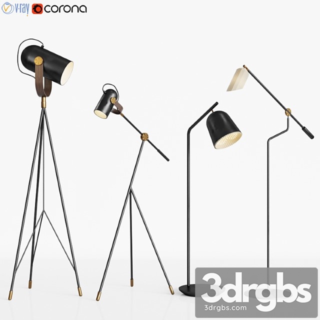 Floor lamp set 03 3dsmax Download - thumbnail 1