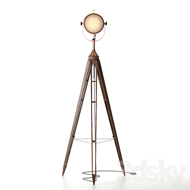 floor lamp vintage 3DS Max Model - thumbnail 2