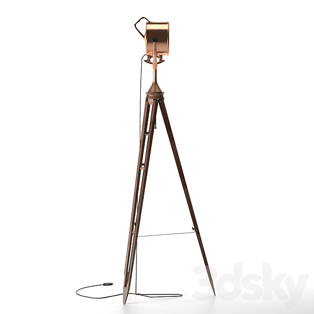 floor lamp vintage 3DS Max Model - thumbnail 4