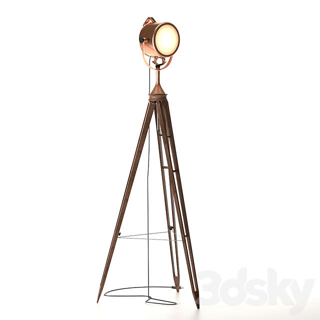 floor lamp vintage 3DS Max Model - thumbnail 5