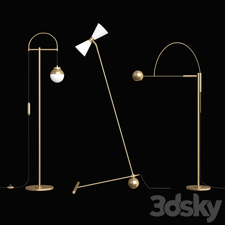 floor lamp38 3DS Max Model - thumbnail 2