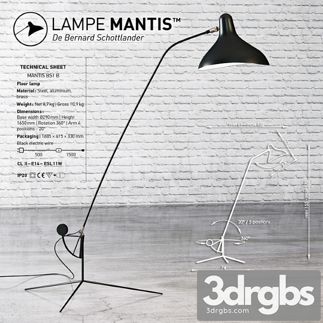 Floor lamp_1 3dsmax Download - thumbnail 1