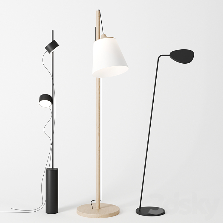 floor lamps by Muuto 3DS Max - thumbnail 1