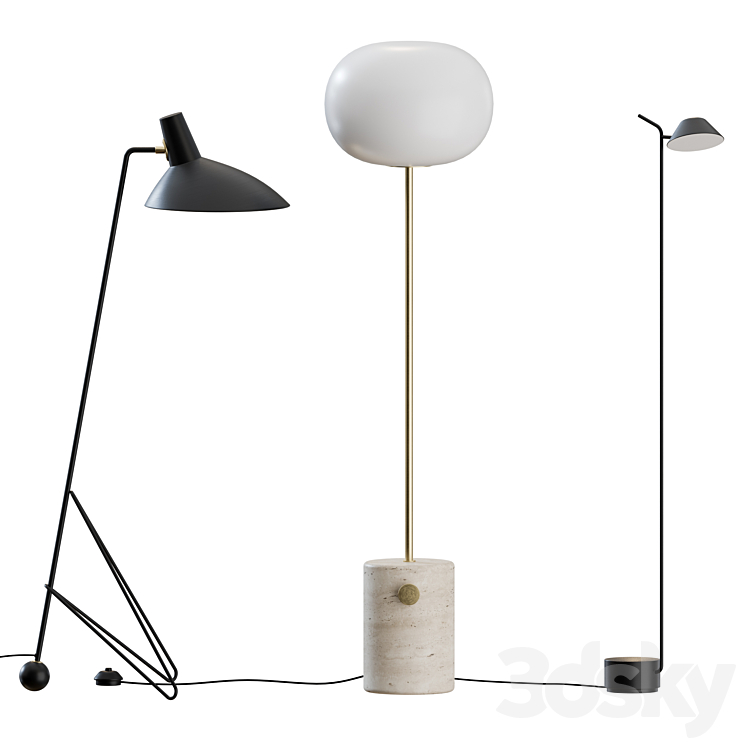 Floor Lamps Set 02 3DS Max - thumbnail 1