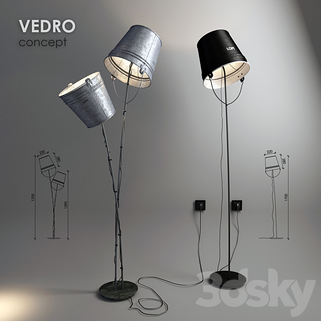 Floor lamps VEDRO concept 3ds Max - thumbnail 1