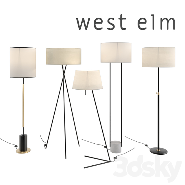 Floor lamps west elm set_2 3ds Max - thumbnail 1