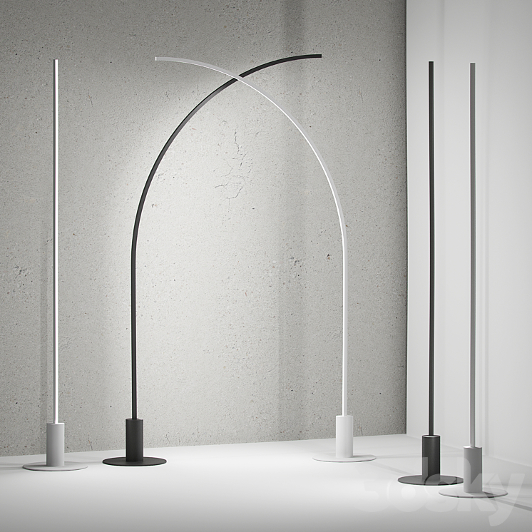 Floor Line and Floor c-line floor lamps from Forstlight 3DS Max Model - thumbnail 2